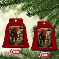 Samurai Bigfoot Japanese UFO Ceramic Ornament Sasquatch Ailen Ukiyo-e - Wonder Print Shop