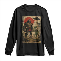 Samurai Bigfoot Japanese UFO Long Sleeve Shirt Sasquatch Ailen Ukiyo-e - Wonder Print Shop