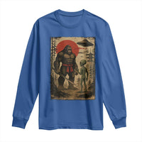 Samurai Bigfoot Japanese UFO Long Sleeve Shirt Sasquatch Ailen Ukiyo-e - Wonder Print Shop