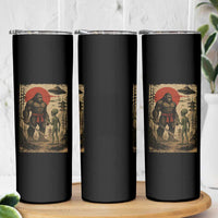 Samurai Bigfoot Japanese UFO Skinny Tumbler Sasquatch Ailen Ukiyo-e - Wonder Print Shop