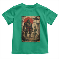Samurai Bigfoot Japanese UFO Toddler T Shirt Sasquatch Ailen Ukiyo-e - Wonder Print Shop