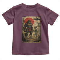 Samurai Bigfoot Japanese UFO Toddler T Shirt Sasquatch Ailen Ukiyo-e - Wonder Print Shop