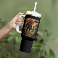 Samurai Bigfoot Japanese UFO Tumbler With Handle Sasquatch Ailen Ukiyo-e - Wonder Print Shop