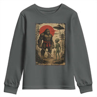 Samurai Bigfoot Japanese UFO Youth Sweatshirt Sasquatch Ailen Ukiyo-e - Wonder Print Shop