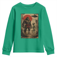 Samurai Bigfoot Japanese UFO Youth Sweatshirt Sasquatch Ailen Ukiyo-e - Wonder Print Shop