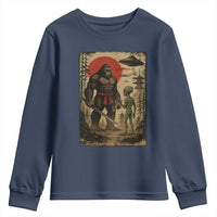 Samurai Bigfoot Japanese UFO Youth Sweatshirt Sasquatch Ailen Ukiyo-e - Wonder Print Shop