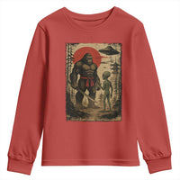 Samurai Bigfoot Japanese UFO Youth Sweatshirt Sasquatch Ailen Ukiyo-e - Wonder Print Shop