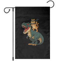 Ninja Cat Riding Dinosaur Garden Flag - Wonder Print Shop