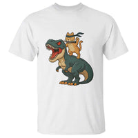 Ninja Cat Riding Dinosaur T Shirt - Wonder Print Shop