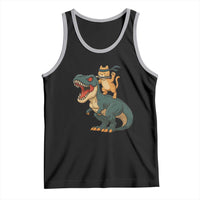 Ninja Cat Riding Dinosaur Tank Top - Wonder Print Shop