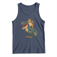 Ninja Cat Riding Dinosaur Tank Top - Wonder Print Shop