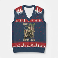 Make Algae Great Again V-Neck Knit Sweater Vest Funny Lincoln Political Satire Humor