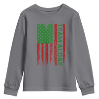 Team Algae Youth Sweatshirt Funny Make Algae Great Again American Flag Political Meme
