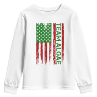 Team Algae Youth Sweatshirt Funny Make Algae Great Again American Flag Political Meme