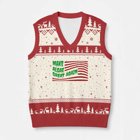 Make Algae Great Again V-Neck Knit Sweater Vest Funny Political Satire American Flag Meme