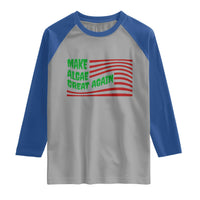 Make Algae Great Again Raglan Shirt Funny Political Satire American Flag Meme