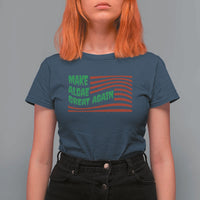 Make Algae Great Again T Shirt For Women Funny Political Satire American Flag Meme