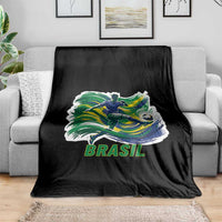 Brazil Soccer Fan Throw Blanket Brasil Flag Football Game Day Supporter