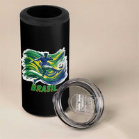 Brazil Soccer Fan 4 in 1 Can Cooler Tumbler Brasil Flag Football Game Day Supporter