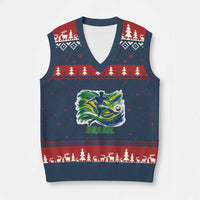 Brazil Soccer Fan V-Neck Knit Sweater Vest Brasil Flag Football Game Day Supporter