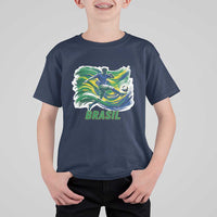 Brazil Soccer Fan T Shirt For Kid Brasil Flag Football Game Day Supporter