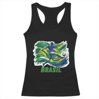 Brazil Soccer Fan Racerback Tank Top Brasil Flag Football Game Day Supporter