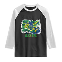 Brazil Soccer Fan Raglan Shirt Brasil Flag Football Game Day Supporter