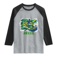 Brazil Soccer Fan Raglan Shirt Brasil Flag Football Game Day Supporter