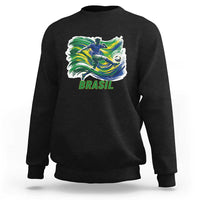 Brazil Soccer Fan Sweatshirt Brasil Flag Football Game Day Supporter