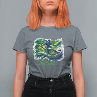 Brazil Soccer Fan T Shirt For Women Brasil Flag Football Game Day Supporter