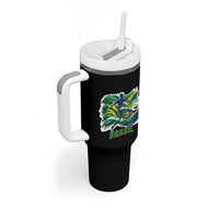 Brazil Soccer Fan Tumbler With Handle Brasil Flag Football Game Day Supporter