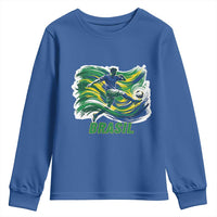 Brazil Soccer Fan Youth Sweatshirt Brasil Flag Football Game Day Supporter