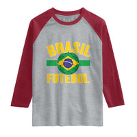 Brazil Soccer Football Fan Brasil Flag Raglan Shirt