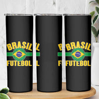 Brazil Soccer Football Fan Brasil Flag Skinny Tumbler