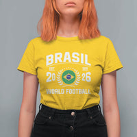Brasil Flag Brazil Soccer Football Fan T Shirt For Women