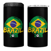 Brazil Soccer Fan Brasil Flag 4 in 1 Can Cooler Tumbler Brazilian Football Game Day Supporter