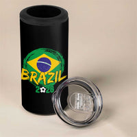 Brazil Soccer Fan Brasil Flag 4 in 1 Can Cooler Tumbler Brazilian Football Game Day Supporter