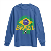Brazil Soccer Fan Brasil Flag Long Sleeve Shirt Brazilian Football Game Day Supporter