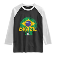 Brazil Soccer Fan Brasil Flag Raglan Shirt Brazilian Football Game Day Supporter