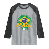 Brazil Soccer Fan Brasil Flag Raglan Shirt Brazilian Football Game Day Supporter