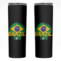 Brazil Soccer Fan Brasil Flag Skinny Tumbler Brazilian Football Game Day Supporter