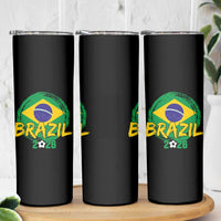 Brazil Soccer Fan Brasil Flag Skinny Tumbler Brazilian Football Game Day Supporter