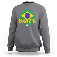Brazil Soccer Fan Brasil Flag Sweatshirt Brazilian Football Game Day Supporter