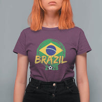 Brazil Soccer Fan Brasil Flag T Shirt For Women Brazilian Football Game Day Supporter