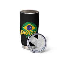 Brazil Soccer Fan Brasil Flag Tumbler Cup Brazilian Football Game Day Supporter