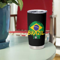 Brazil Soccer Fan Brasil Flag Tumbler Cup Brazilian Football Game Day Supporter
