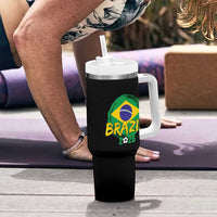 Brazil Soccer Fan Brasil Flag Tumbler With Handle Brazilian Football Game Day Supporter