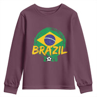 Brazil Soccer Fan Brasil Flag Youth Sweatshirt Brazilian Football Game Day Supporter