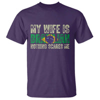 My Wife is Brazilian Nothing Scares Me T Shirt Funny Husband Brazil Pride Flag