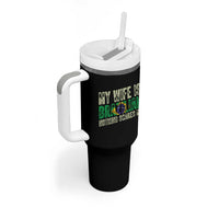 My Wife is Brazilian Nothing Scares Me Tumbler With Handle Funny Husband Brazil Pride Flag